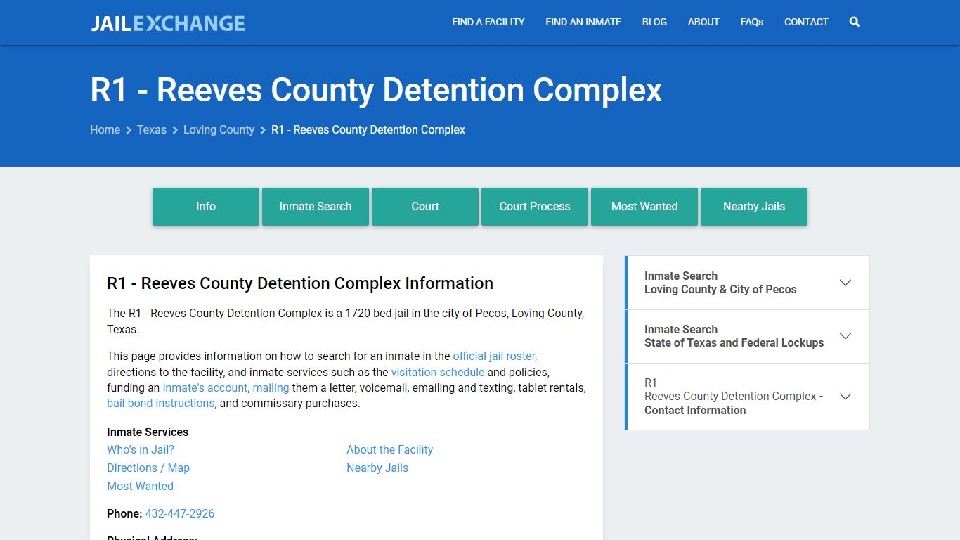 R1 - Reeves County Detention Complex - Jail Exchange